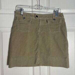 Patagonia Corduroy Skirt Women 4 Khaki Brown Straight Organic Cotton Mini Pocket